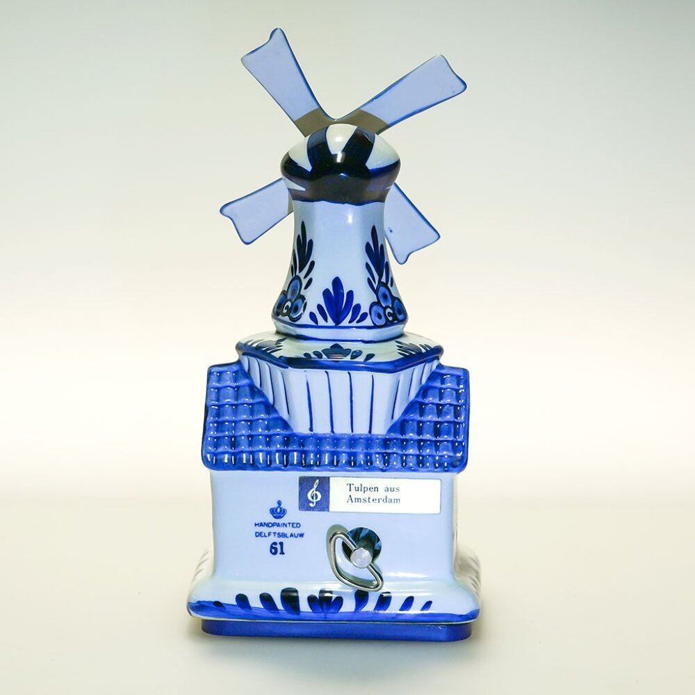 Vintage Bosman Delft Blue Porcelain Windmill Music Box - Picture 4 of 6